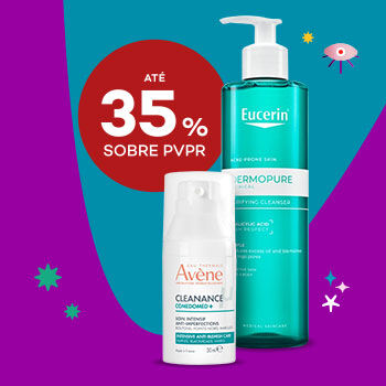 Produtos de dermoscometica com desconto até 35% sobre Preço de Venda ao Público Recomendado.