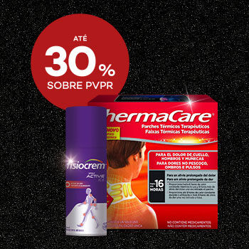 Destaque produtos para o Alívio da Dor em campanha black friday com selo de desconto até 30% sobre preço de venda ao público recomendado
