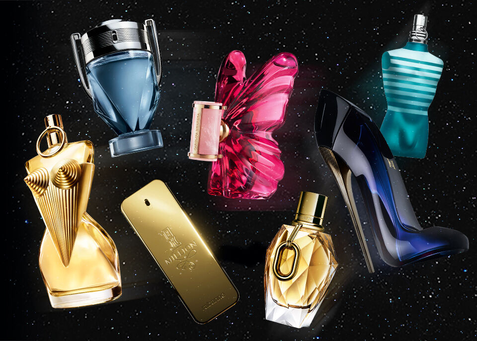 Fragrâncias Carolina Herrera, Jean Paul Gaultier e Rabanne