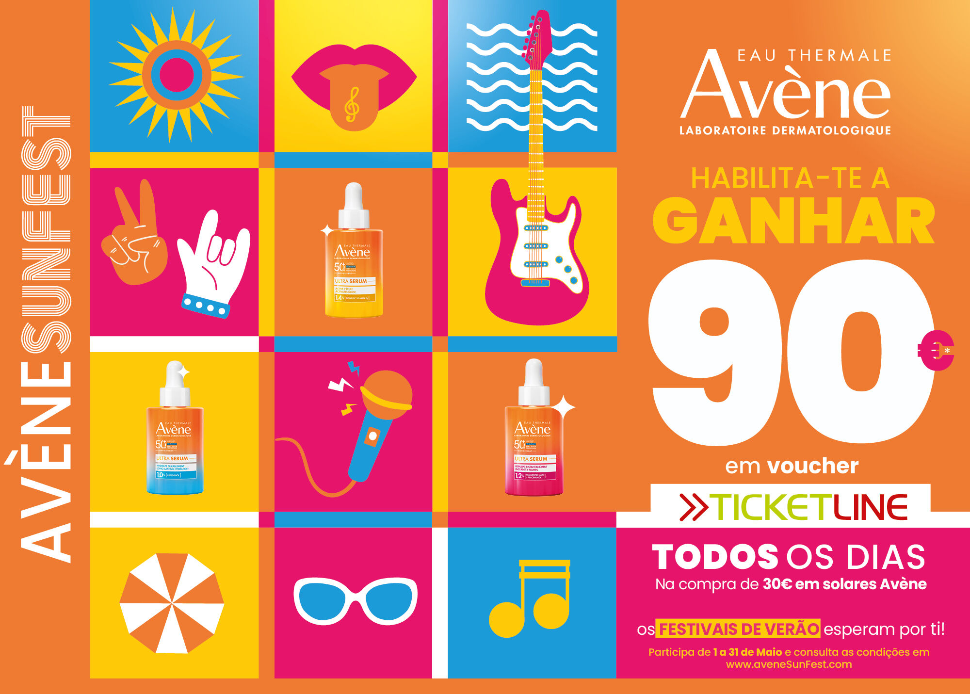 Passatempo Av&egrave;ne. Habilita-te a ganhar 90&euro; em voucher Ticketline