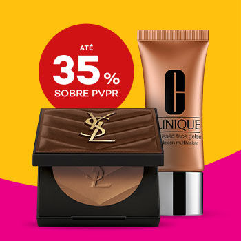 Bronzeadores Luxo com selo de desconto at&eacute; 35% sobre pre&ccedil;o de venda ao p&uacute;blico recomendado.
