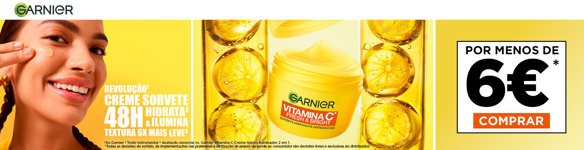 Garnier Vitamina C. Revolu&ccedil;&atilde;o creme sorvete, por menos de 6&euro;. Aproveita j&aacute;!