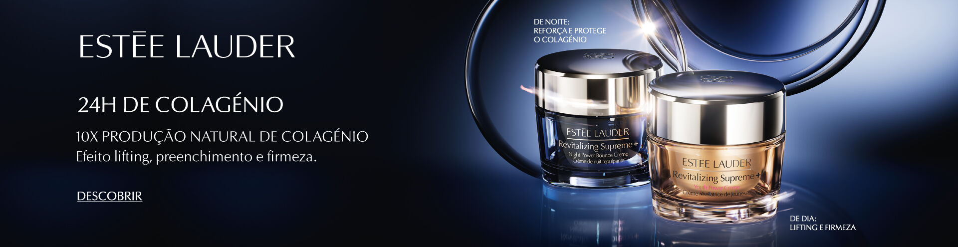 Estee Lauder, 24 horas de colag&eacute;nio. 10x produ&ccedil;&atilde;o natural de colag&eacute;nio. Efeito lifting, preenchimento e firmeza. Descobre j&aacute;!