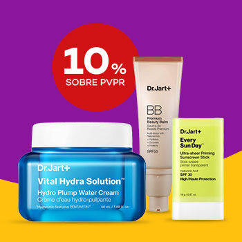 Produtos Dr. Jart com selo 10% sobre preço de venda ao público recomendado