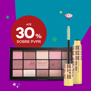 Produtos Olhos Maquilhagem com selo de desconto até 30% sobre preço de venda ao público recomendado.