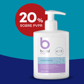 Barral Intimina com selo de desconto 20% sobre preço de venda ao público recomendado.