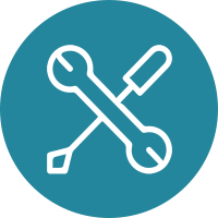 Icone de chave de fendas e chave inglesa