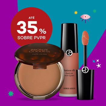 Produtos Rosto Luxo Maquilhagem com selo de desconto até 35% sobre preço de venda ao público recomendado.