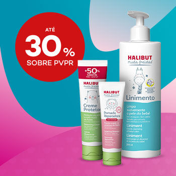 Produtos Halibut Muda da Fralda com selo de desconto até 30% sobre preço de venda ao público recomendado