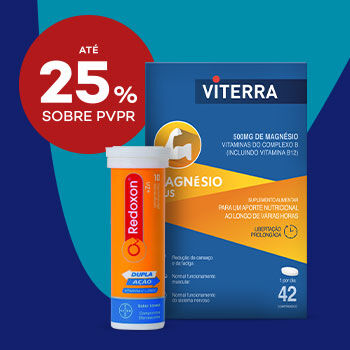 Produtos de Imunidade com selo de desconto até 25% sobre preço de venda ao público recomendado.