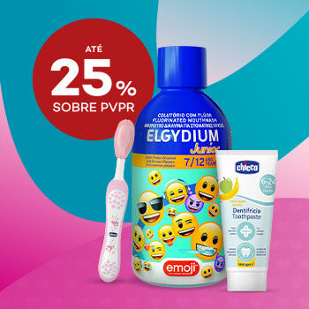 Higiene oral infantil com desconto até 25% sobre preço de Venda ao Público Recomendado
