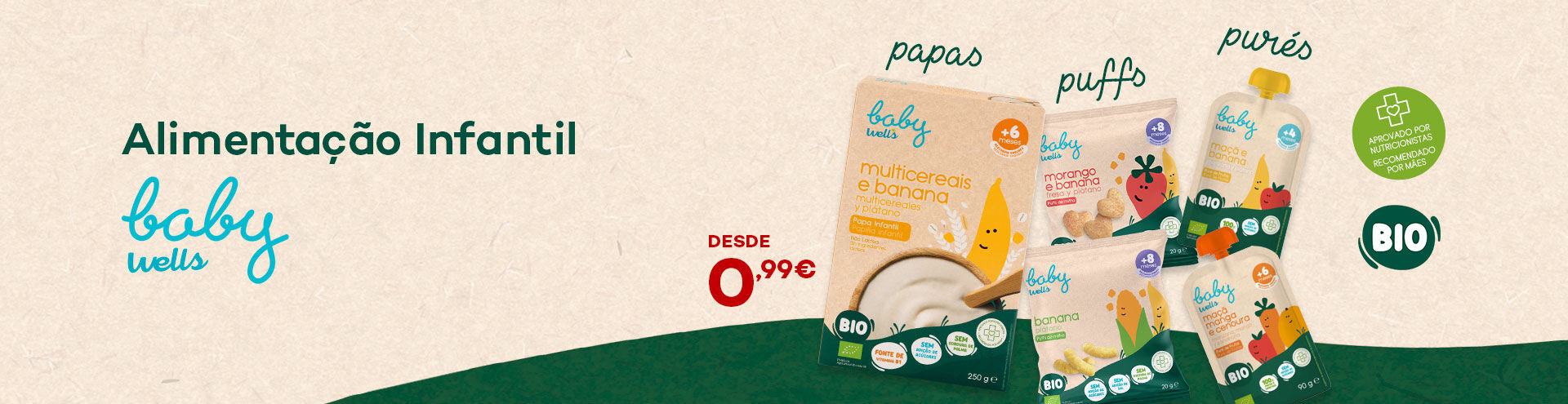 Banner - Alimentação infantil  Baby Wells - CLP Bebé