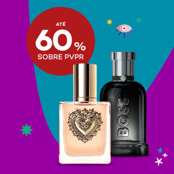 Perfumes Mulher e homem com desconto até 60% sobre Preço de Venda ao Público Recomendado.