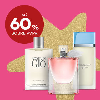 Perfumes com selo até 60% sobre preço de venda ao público recomendado