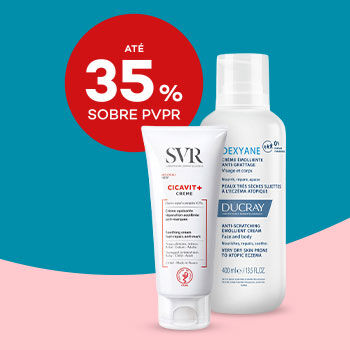 Cicatrizantes com selo de desconto at&eacute; 35% sobre pre&ccedil;o de venda ao p&uacute;blico recomendado.