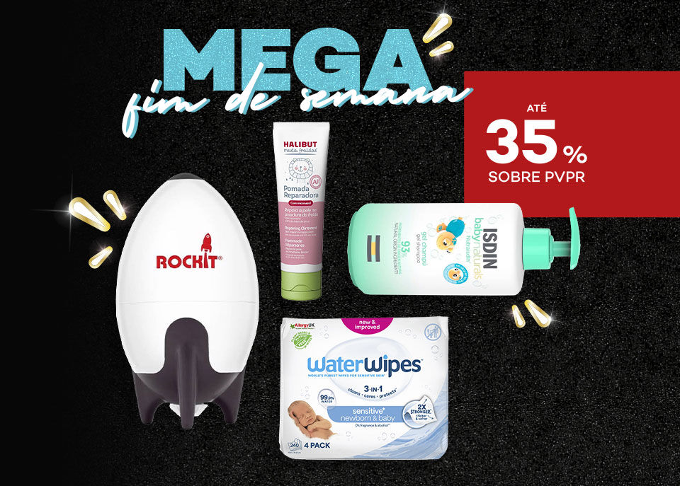 Mega fim de semana do bebé com oportunidades até 35% sobre preço de venda ao público recomendado Mega fim de semana do bebé com oportunidades até 35% sobre preço de venda ao público recomendado