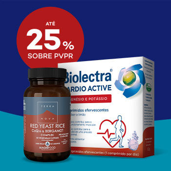 Produtos de Saúde Cardiovascular com selo de desconto até 25% sobre preço de venda ao público recomendado.
