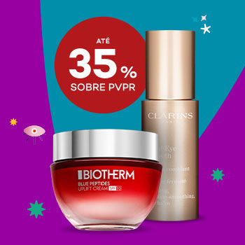 Produtos de Cosmética Luxo com selo de desconto até 35% sobre preço de venda ao público recomendado.