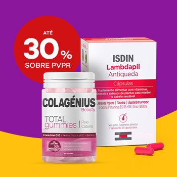 Produtos Nutricosm&eacute;tica com desconto at&eacute; 30% sobre Pre&ccedil;o de Venda ao P&uacute;blico Recomendado.