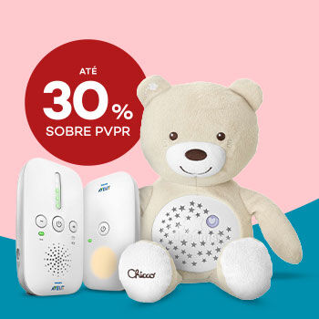 Produtos de Sono do Bebé com selo de desconto até 30% sobre preço de venda ao público recomendado.