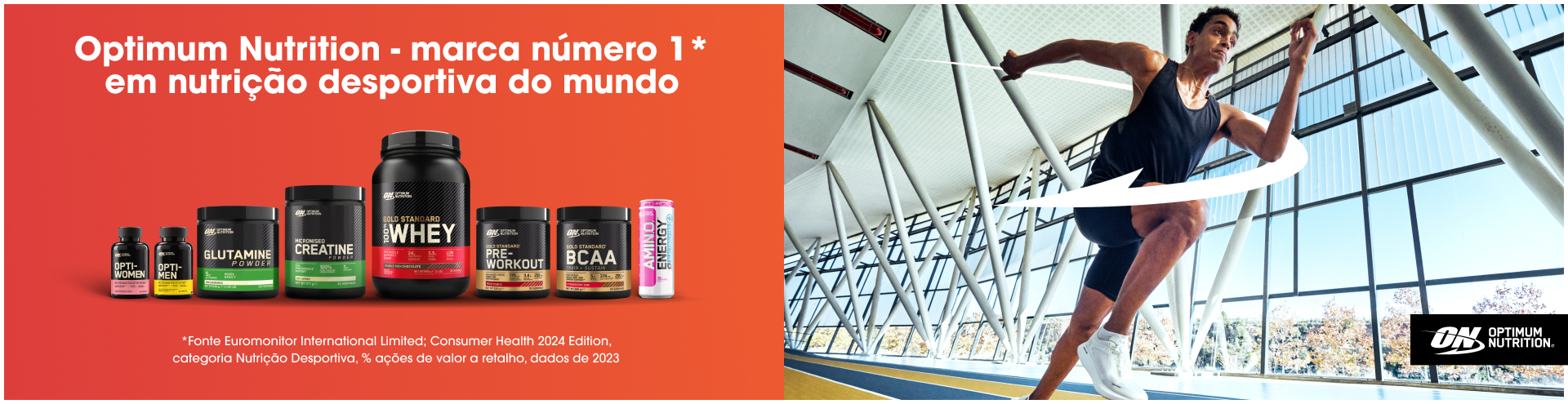 Optimum Nutrition, marca n&uacute;mero 1 em nutri&ccedil;&atilde;o desportiva do mundo.