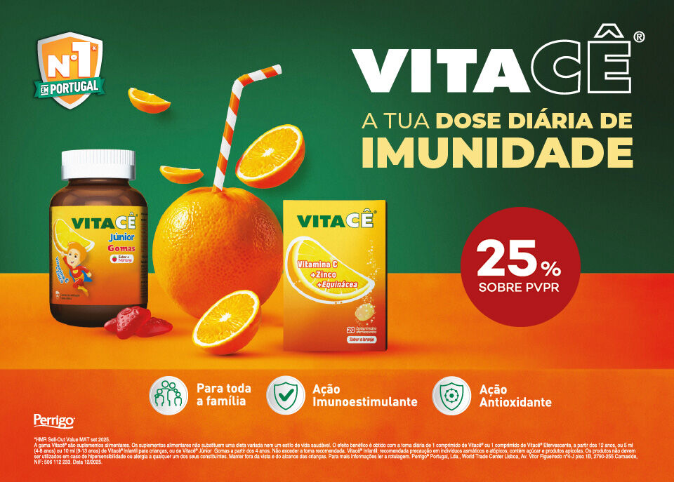 Vitac&ecirc; com selo 25% sobre pre&ccedil;o de venda ao p&uacute;blico recomendado