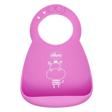 Babete de Silicone Macio +6M Rosa Wells Image 1