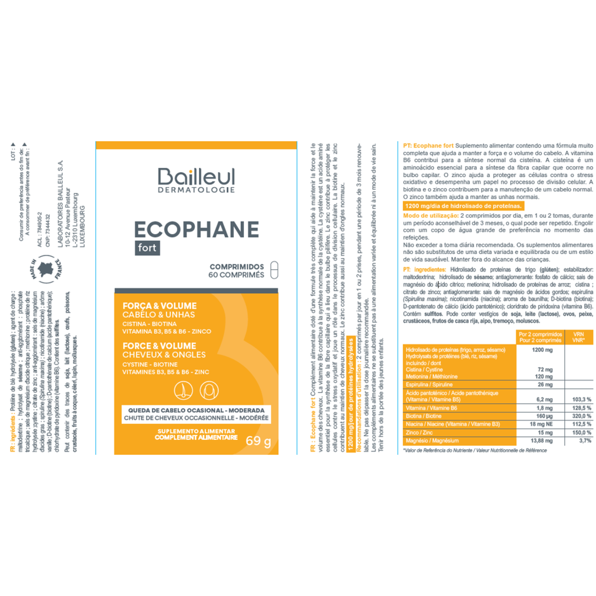 Comprimidos Queda de Cabelo Ecophane