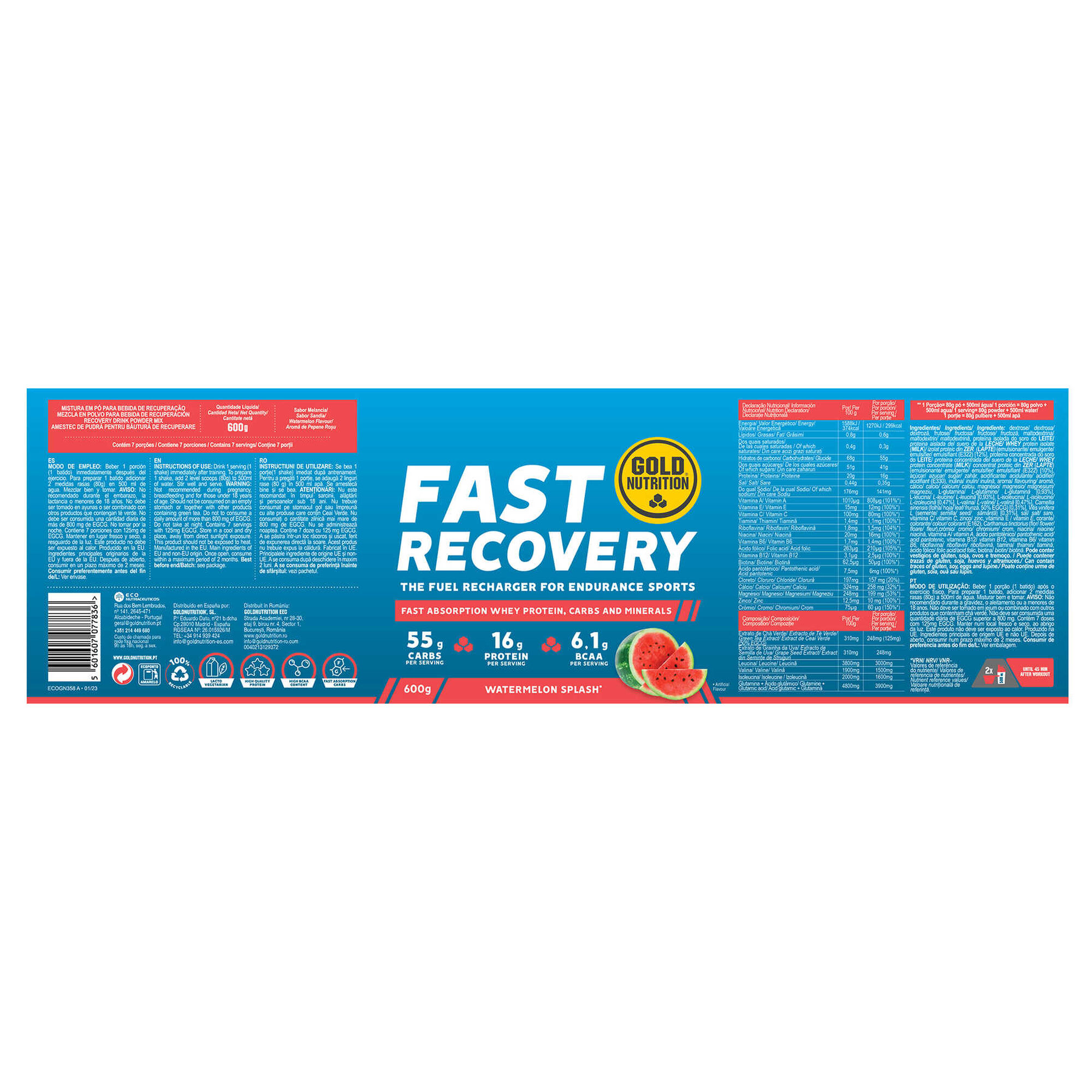 Pós-Treino Recuperação Muscular de Melancia