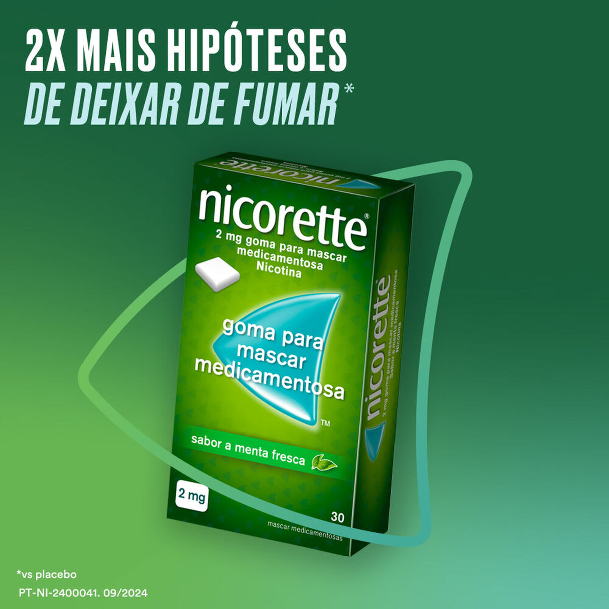 Nicorette 30 Gomas Nicotina 2 mg Menta