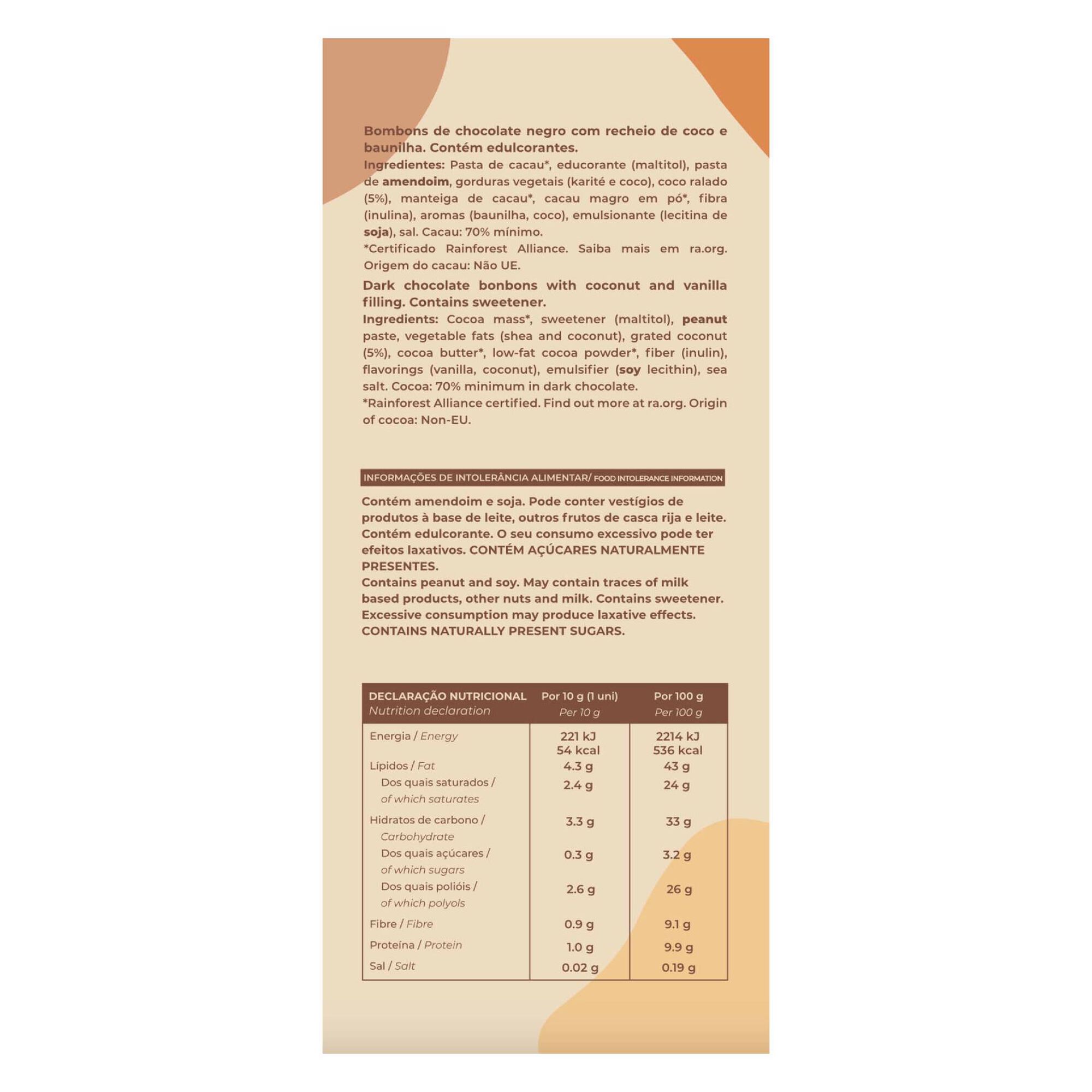 C1 Bombons 70% Cacau Coco e Baunilha