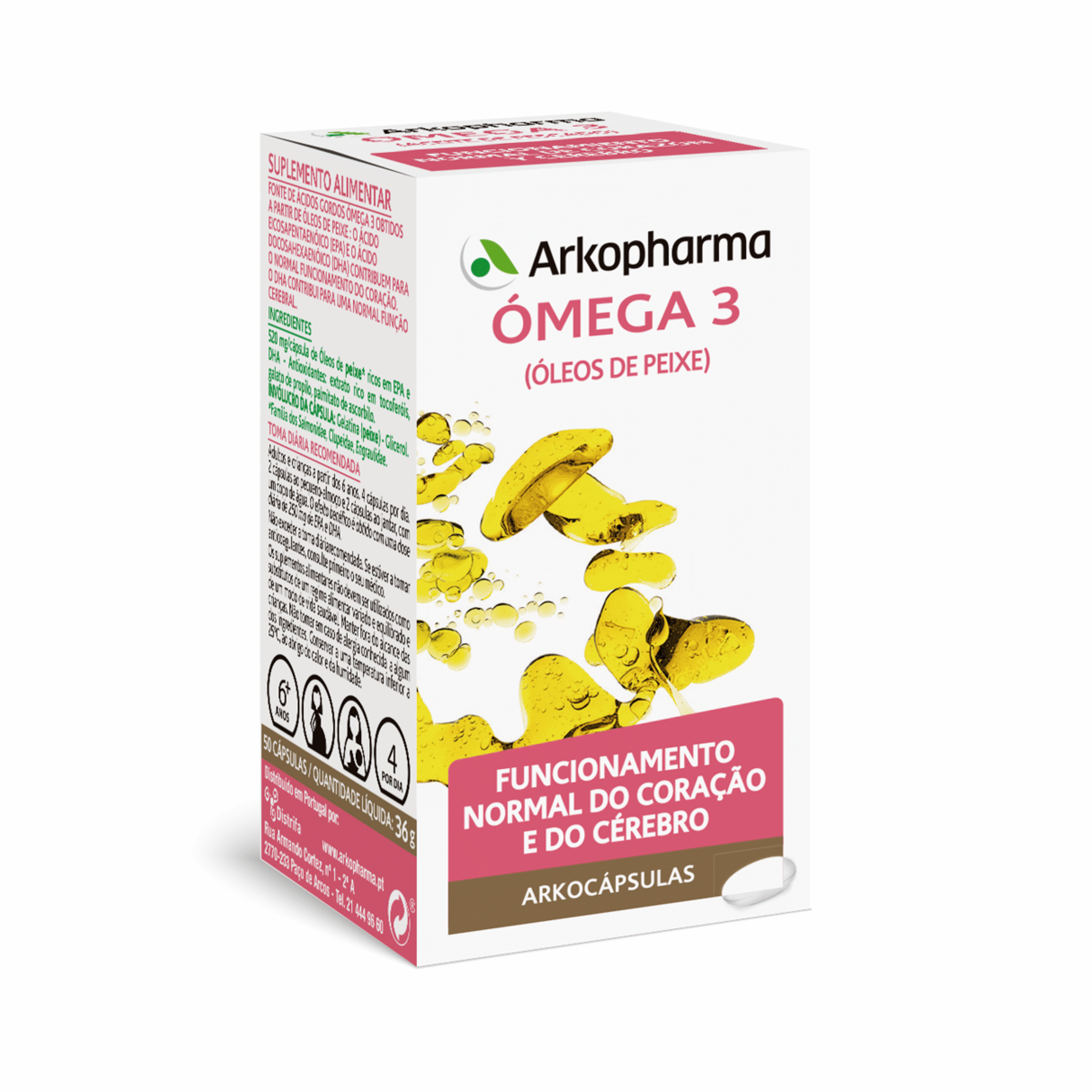 Cápsulas Ómega 3 Desempenho Cérebro Coração