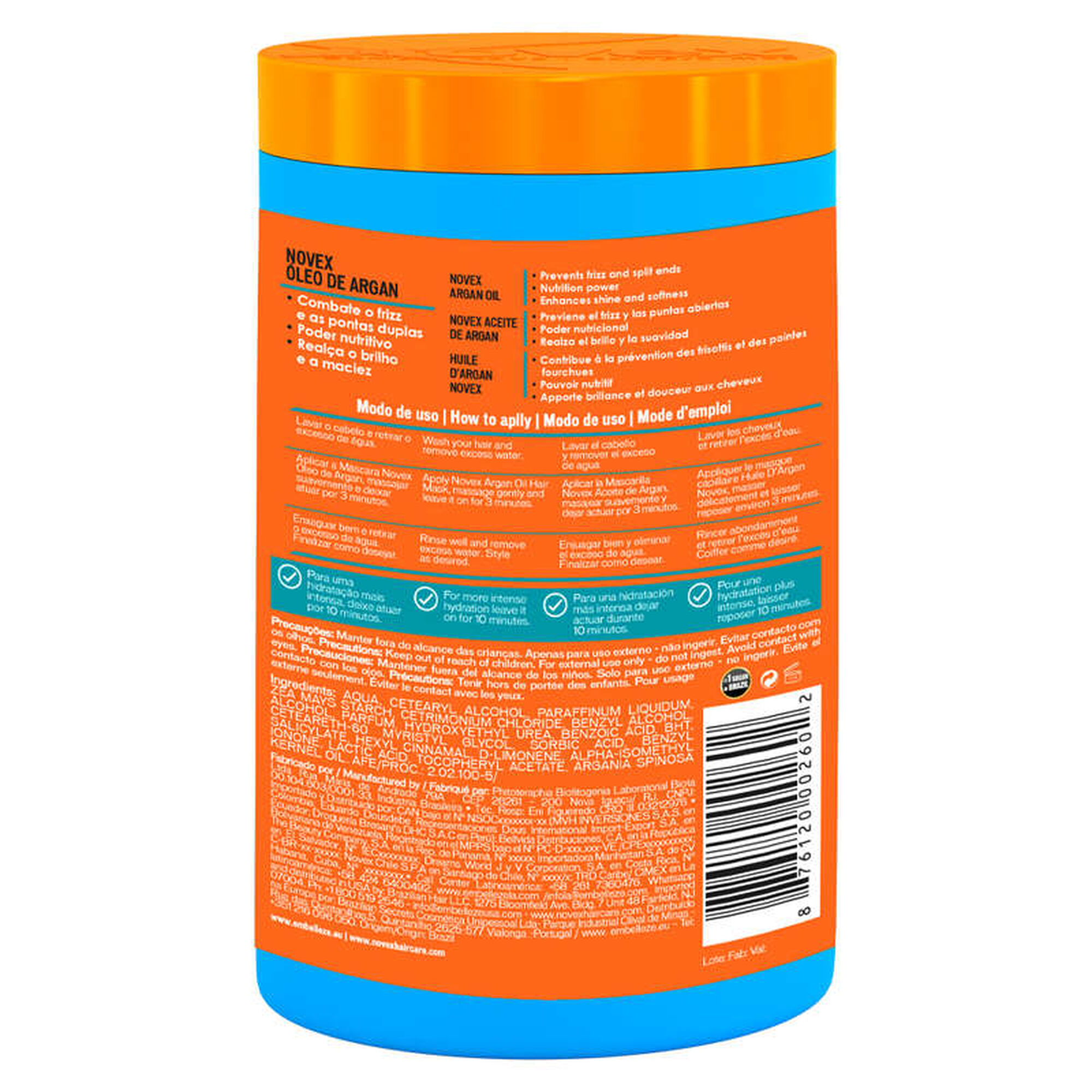 Máscara Capilar Anti Frizz Óleo de Argão