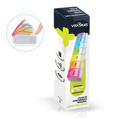 Caixa de Comprimidos Semanal Colorida