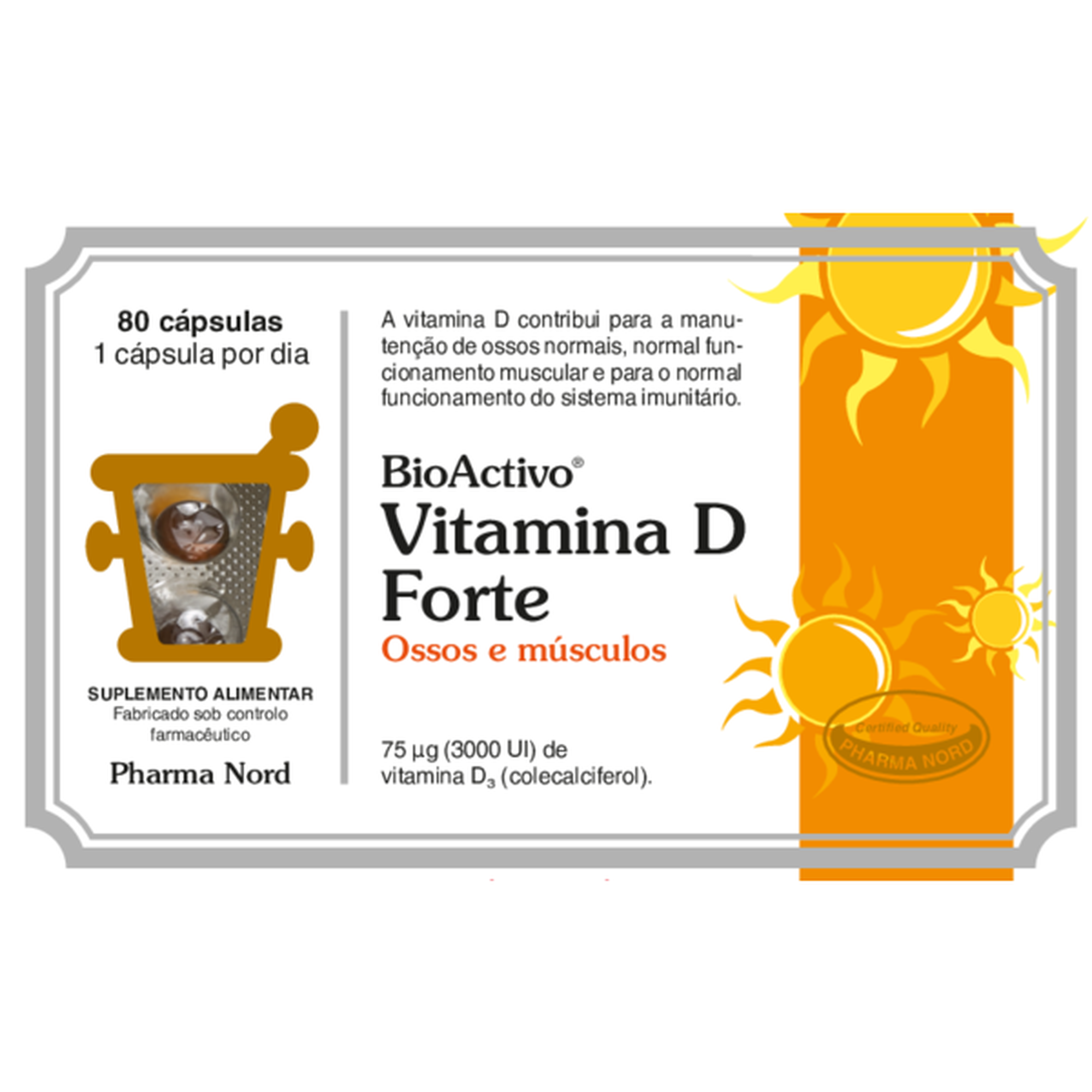 Suplemento Ossos e Músculos Vitamina D3 Forte
