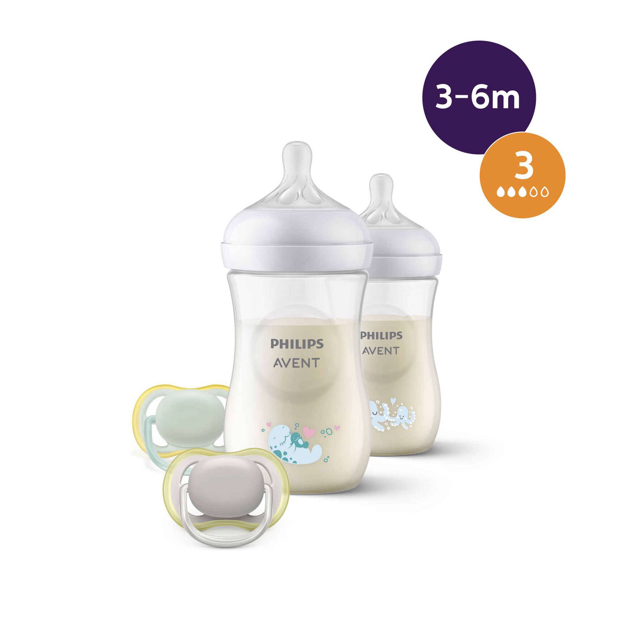 Conjunto Natural Response biberões decorados