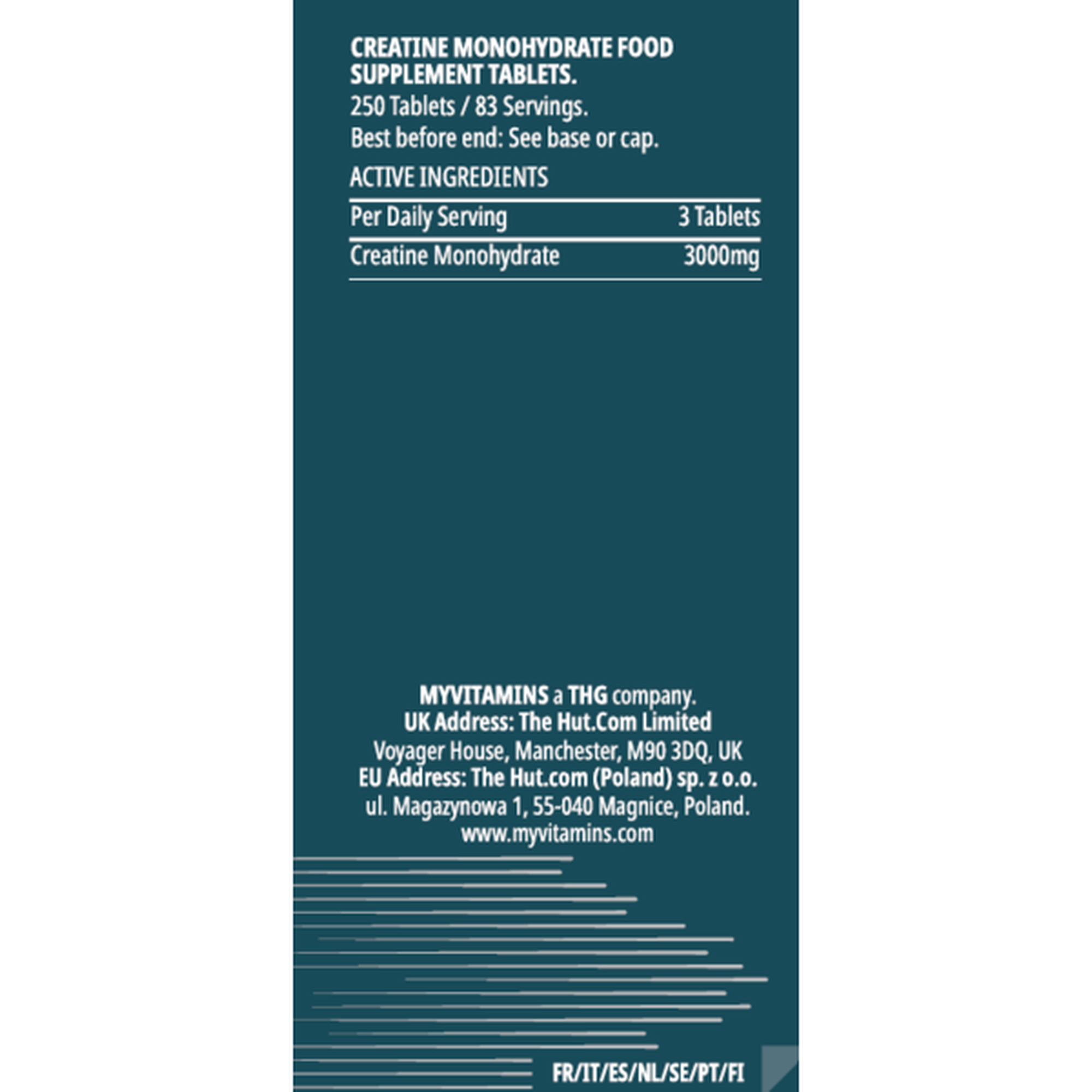 Comprimidos de Creatina Monoidratada Vegan