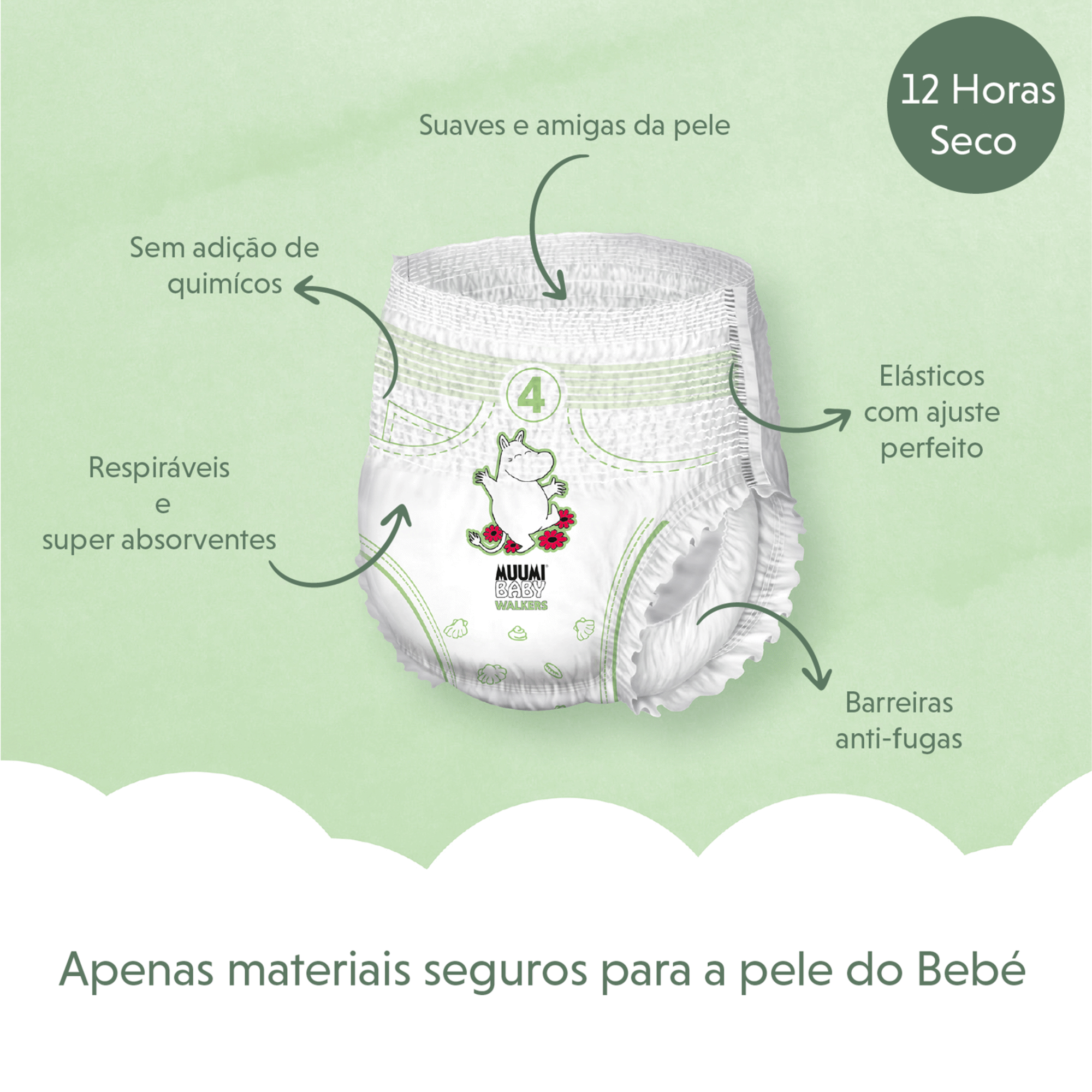 Fraldas Cuecas Muumi 7-11 Kg Tamanho 4