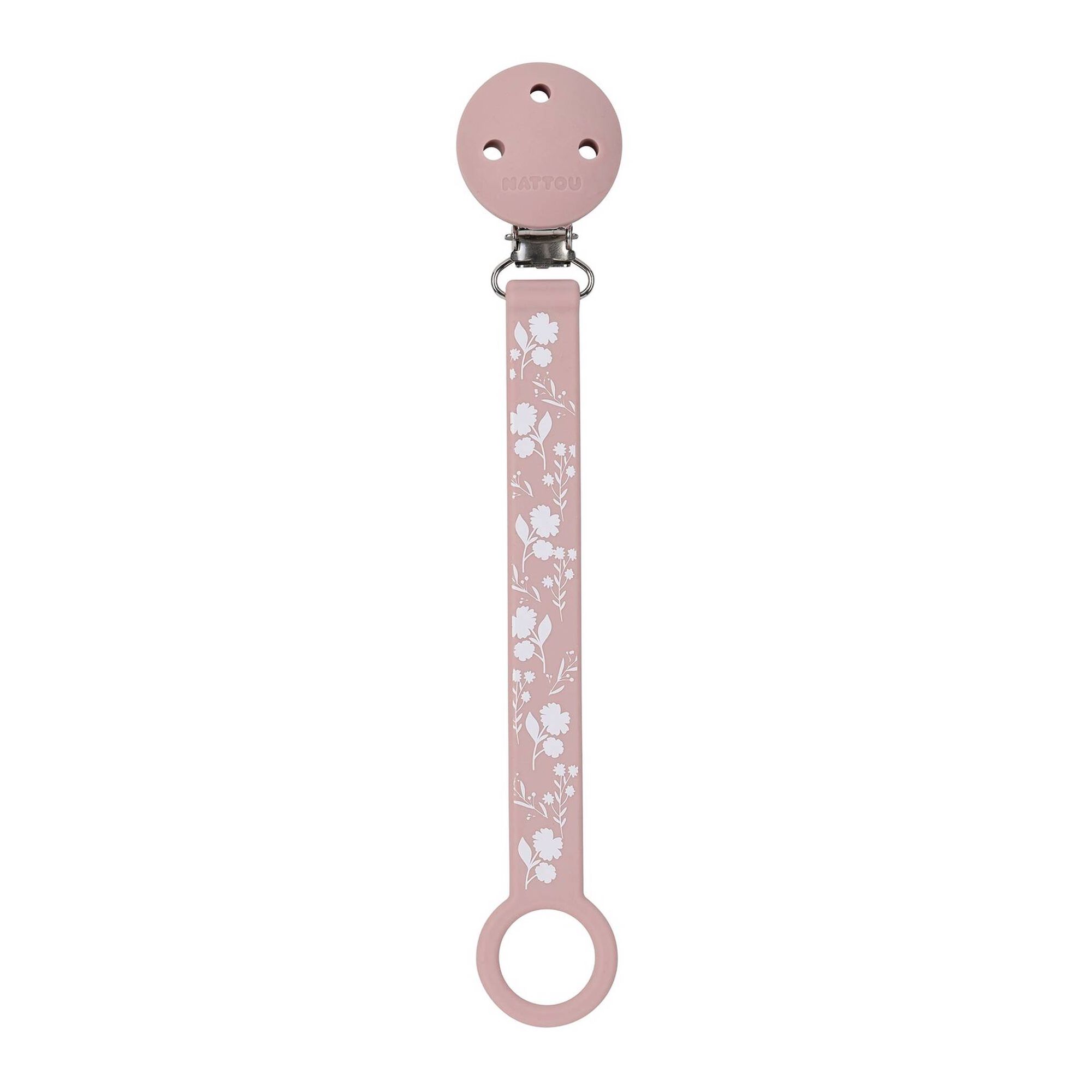 Pacifier Clip Universal Holder Pink Pattern