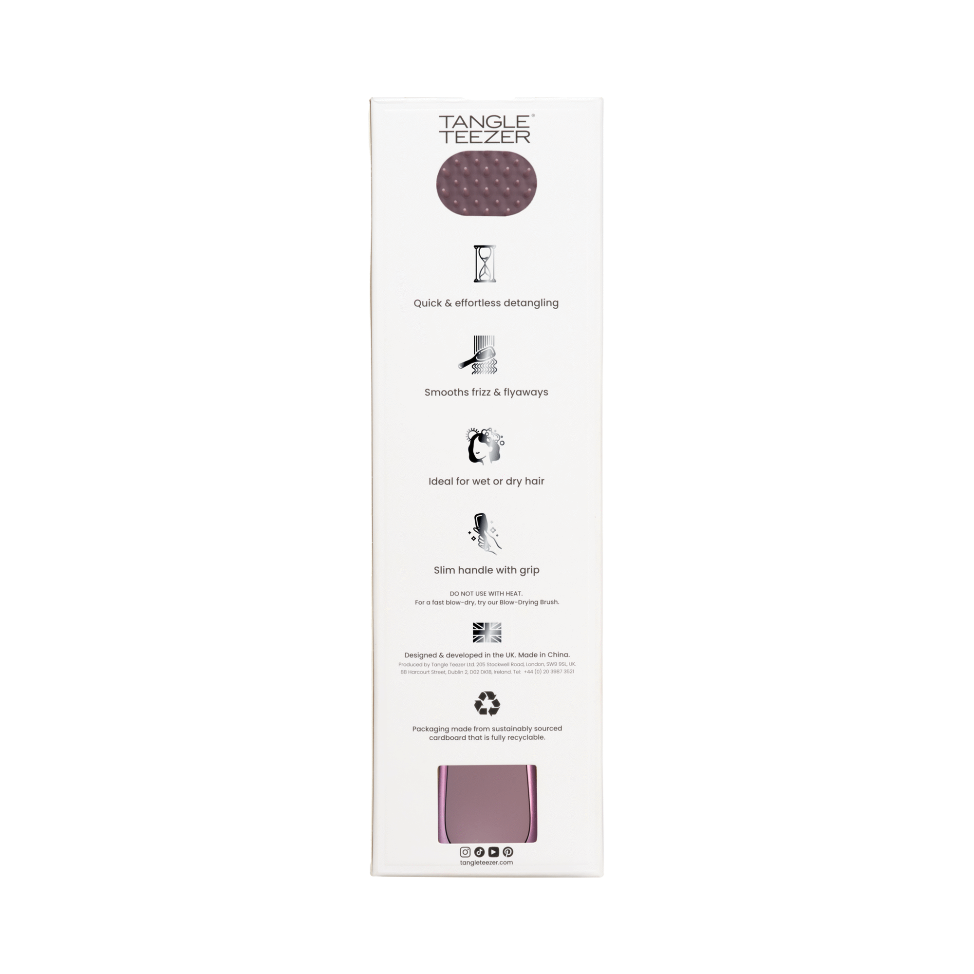 Detangling Hairbrush Chrome Mauve