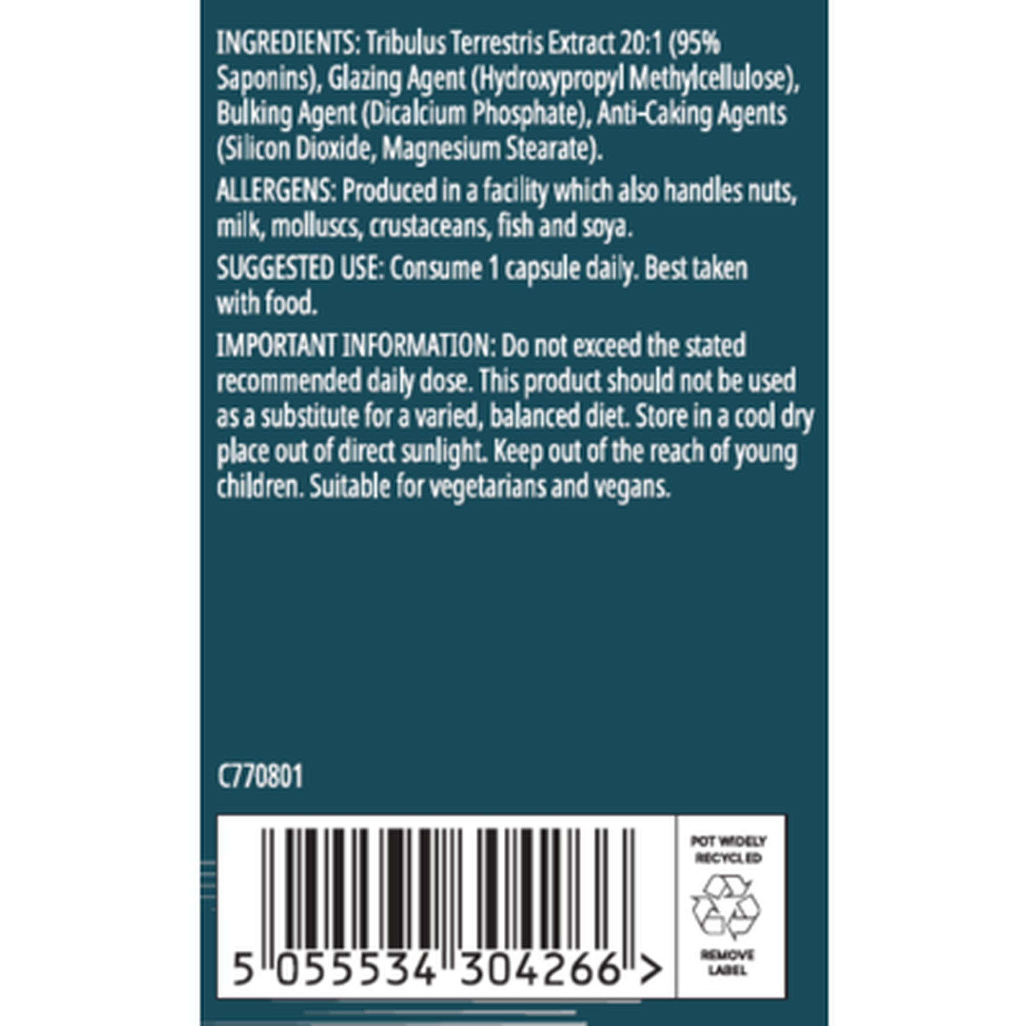 Cápsulas Aumento de Energia Tribulus