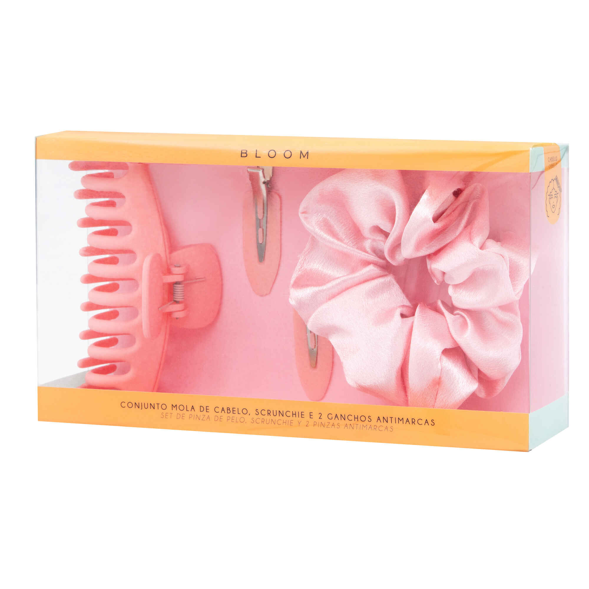 Conjunto Mola Scrunchie Ganchos Antimarcas
