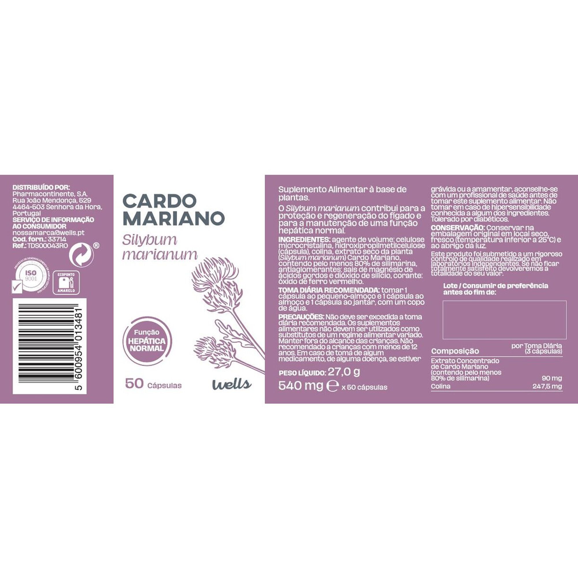 Suplemento Cardo Mariano Função Hepática