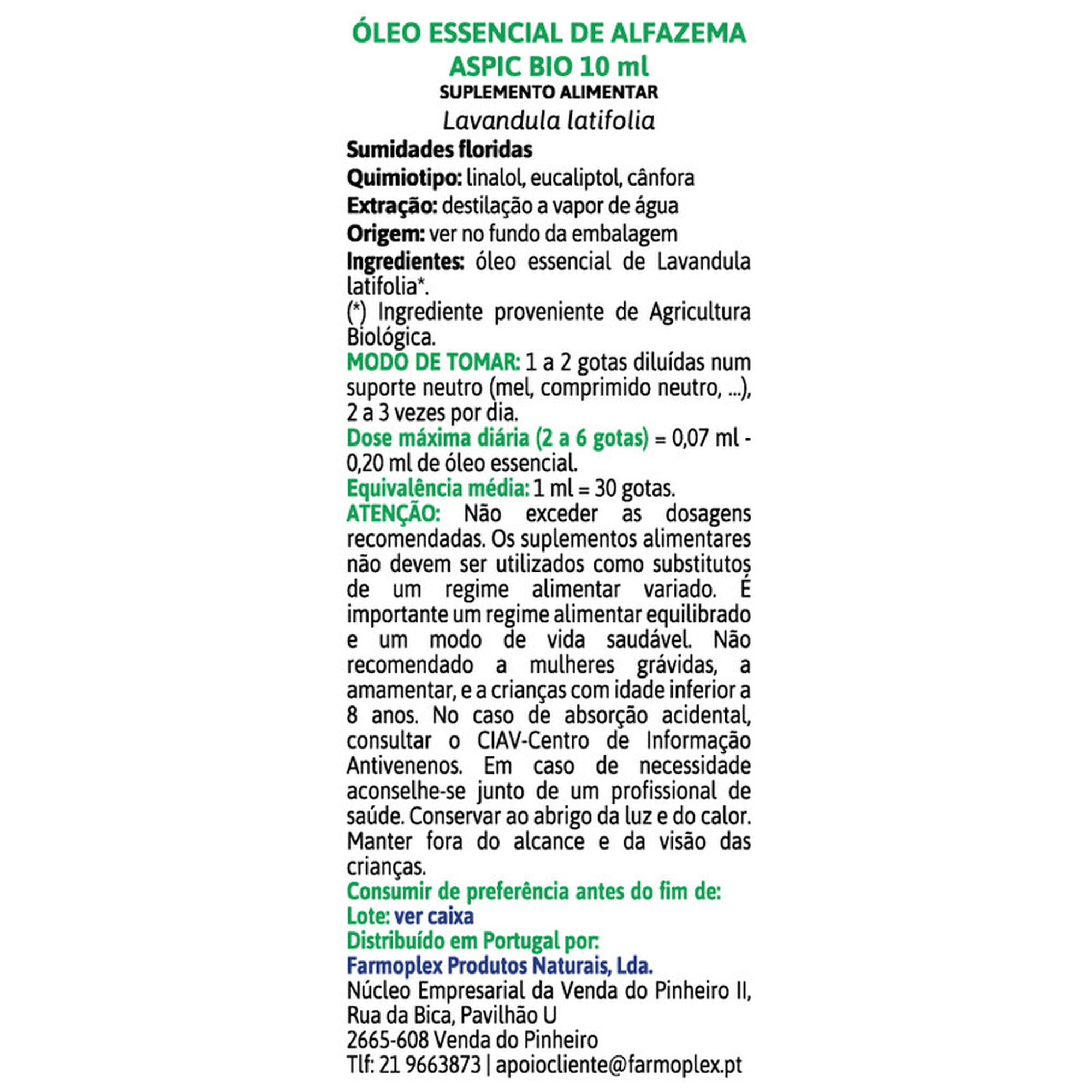 Óleo Essencial de Alfazema Aspic Bio