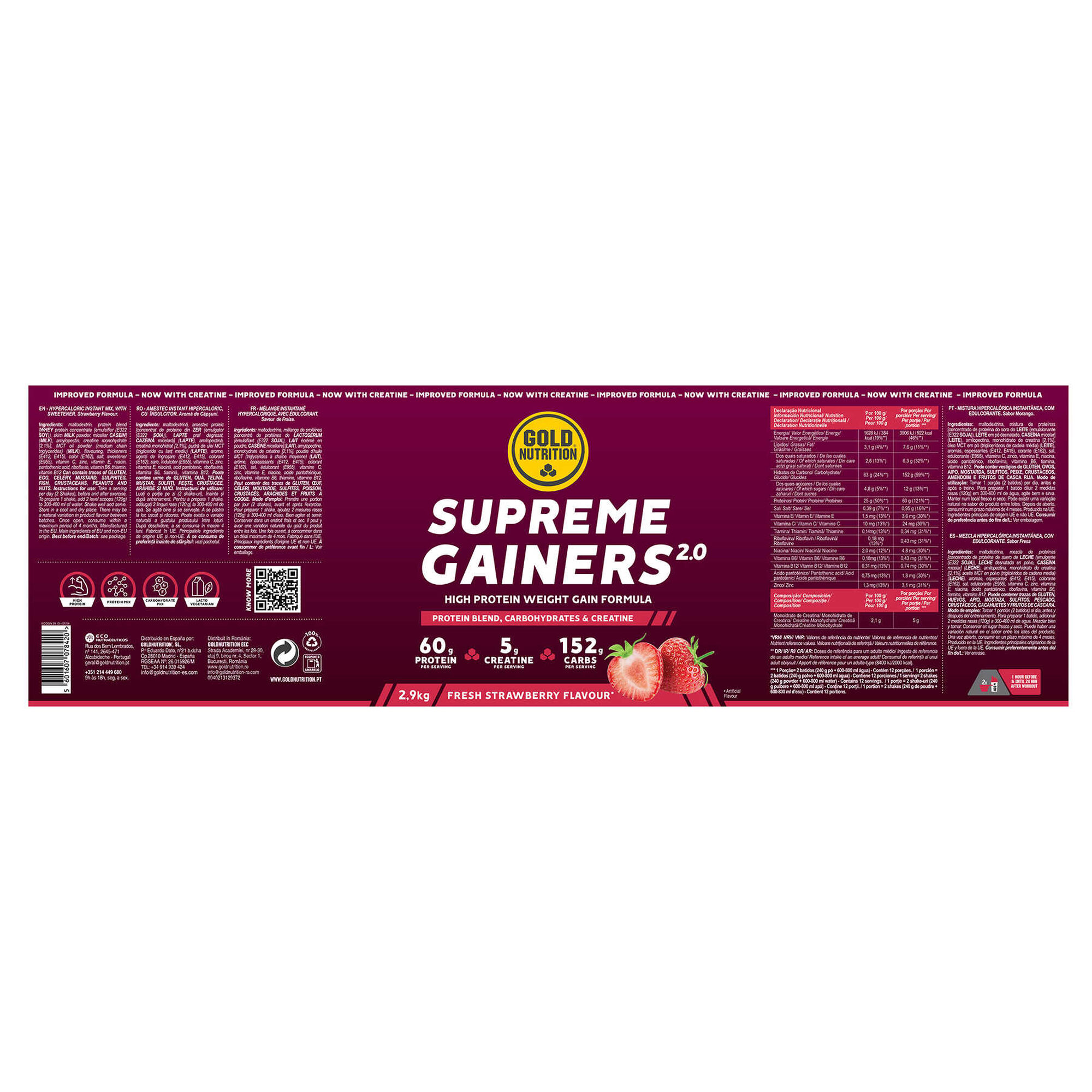 Supreme Gainers 2.0 Strawberry Flavour