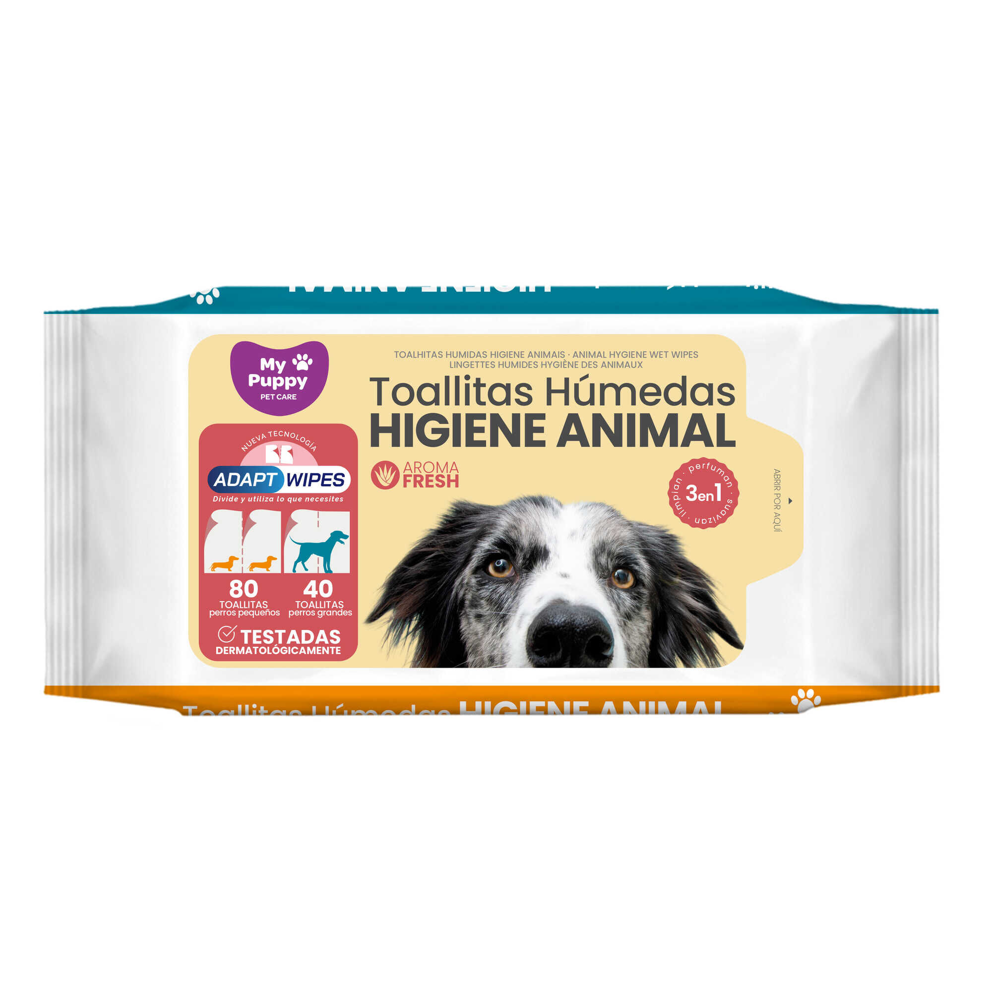 Toalhitas Húmidas de Higiene Cães e Gatos