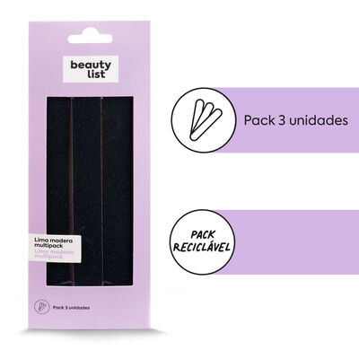 Kit de Limas de Unhas Pretas em Madeira