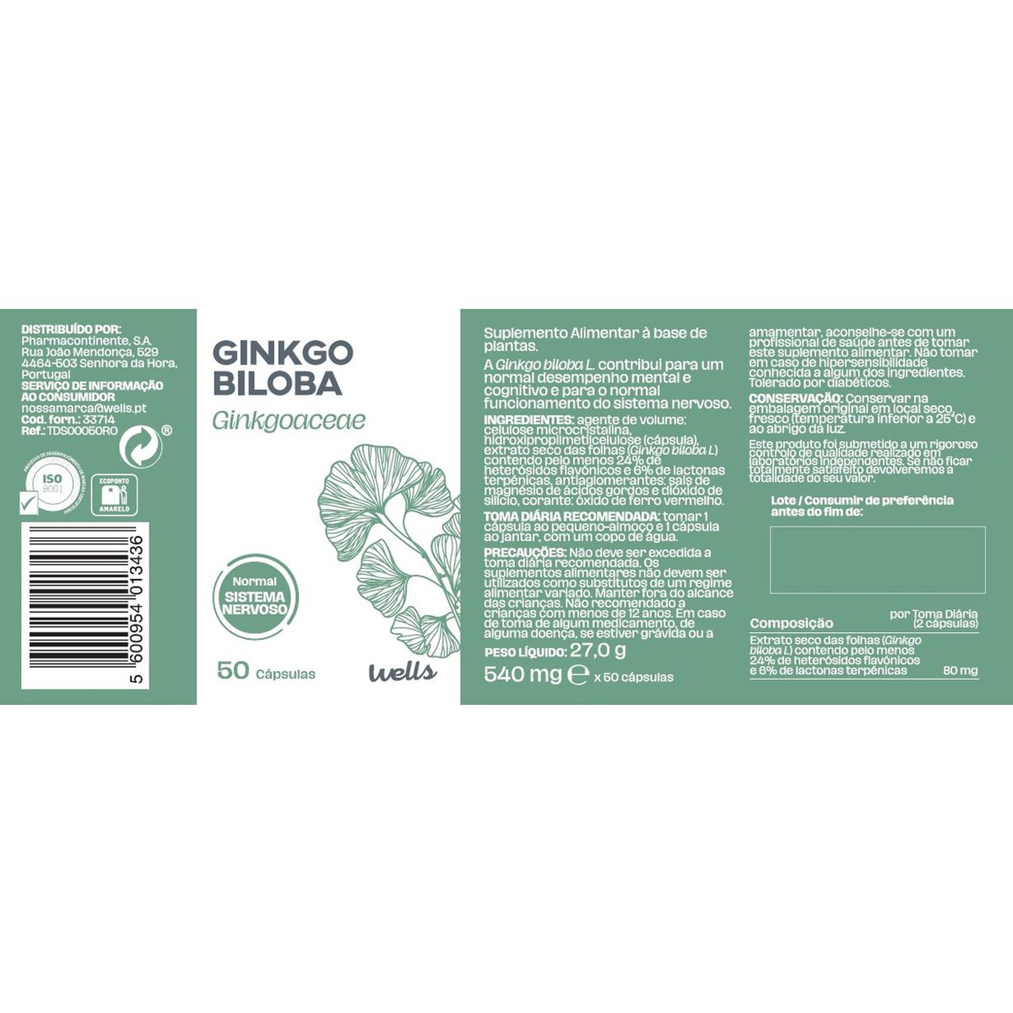 Suplemento Ginko Biloba Desempenho Mental