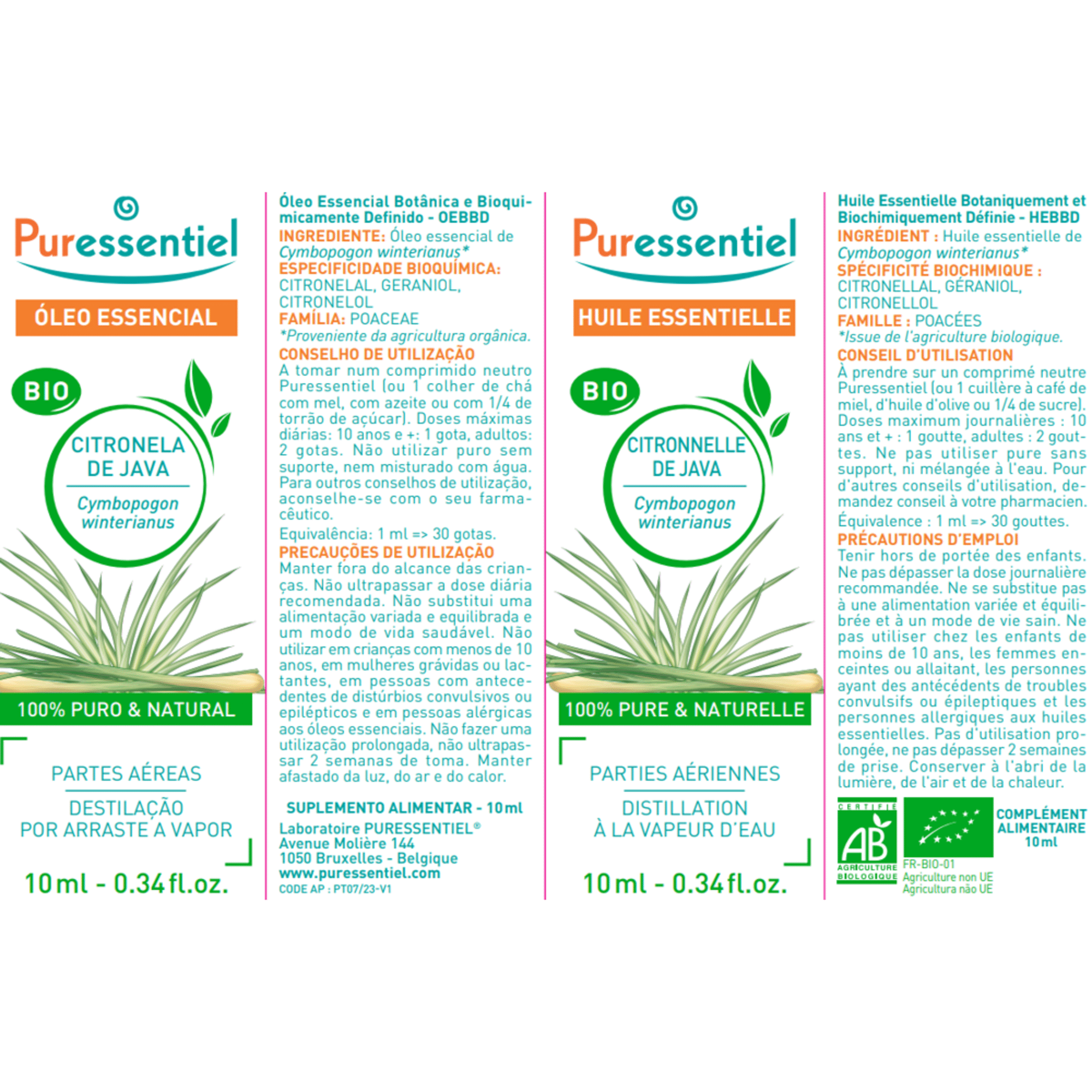 Huiles Essentielles Citronnelle de Java Bio