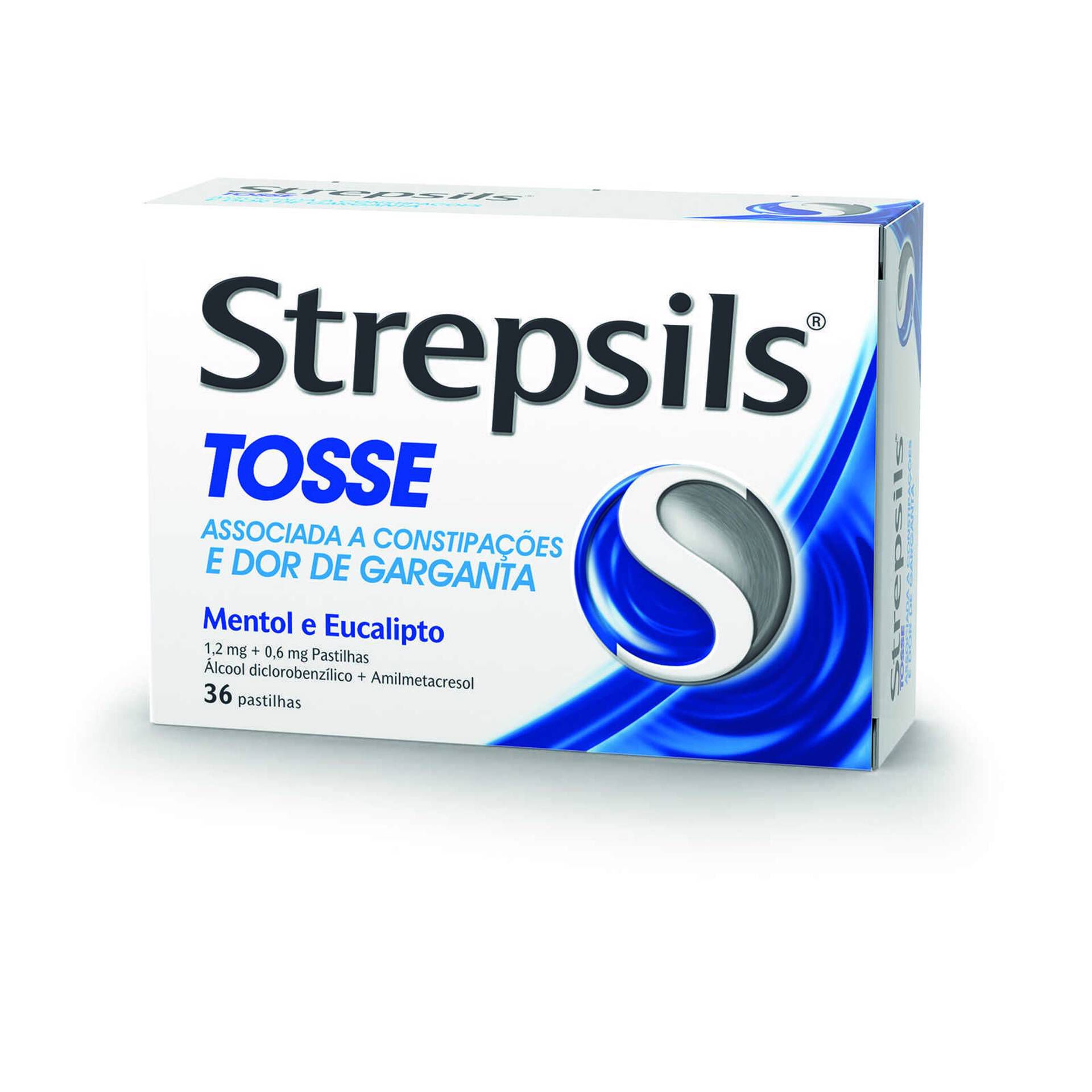 Strepsils Pastilhas Tosse Mentol e Eucalipto 36 pastilhas